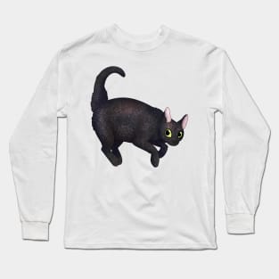 Cozy Big Black Cat Long Sleeve T-Shirt